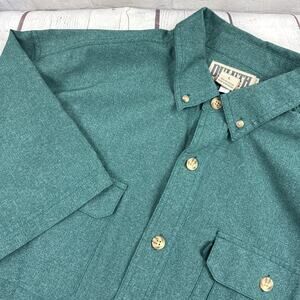 Duluth Trading Co. Men Vented S/S Button Up Fishing Shirt Size L Green Standard